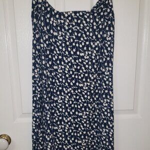 Navy & White Long Skirt